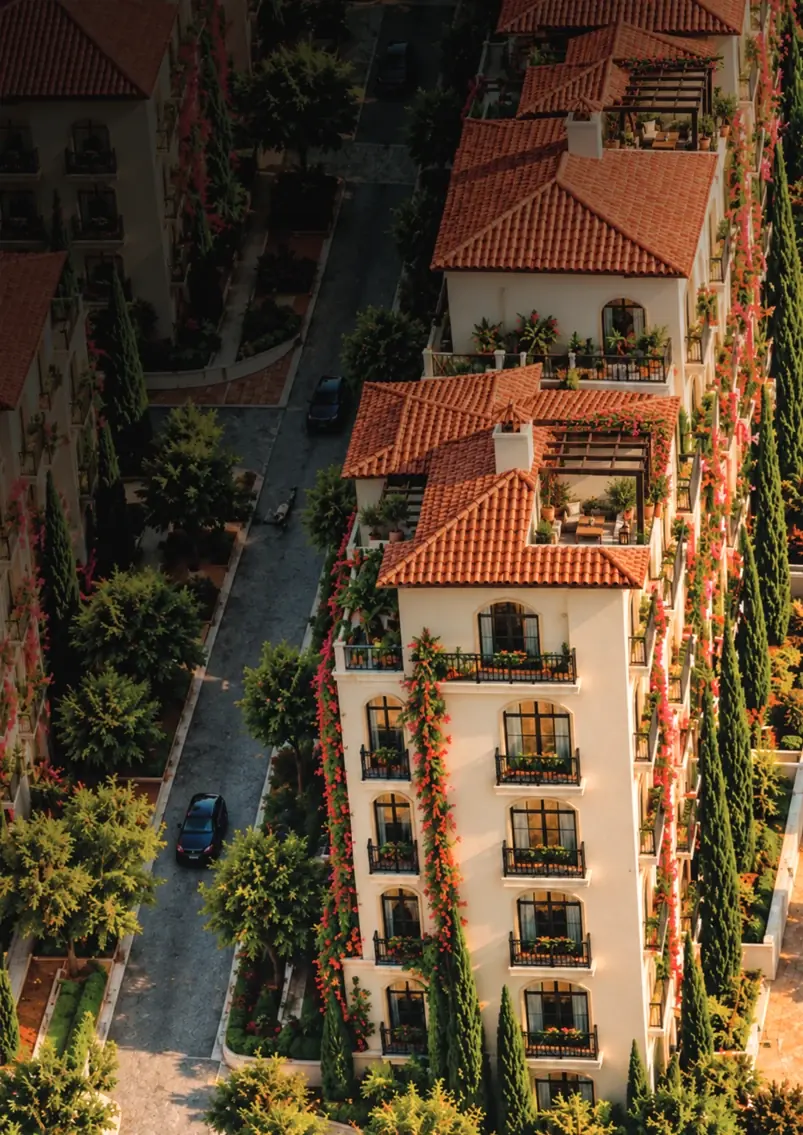 Aerial view of the Valencia residences