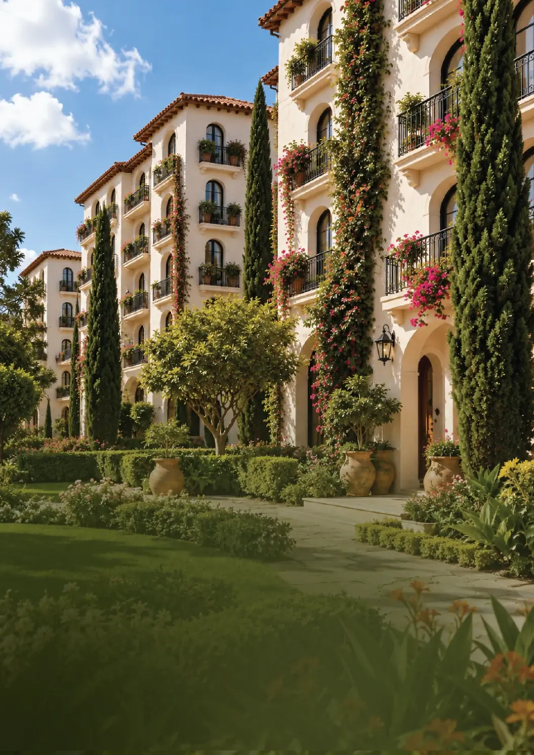 Valencia residences set within green landscaping